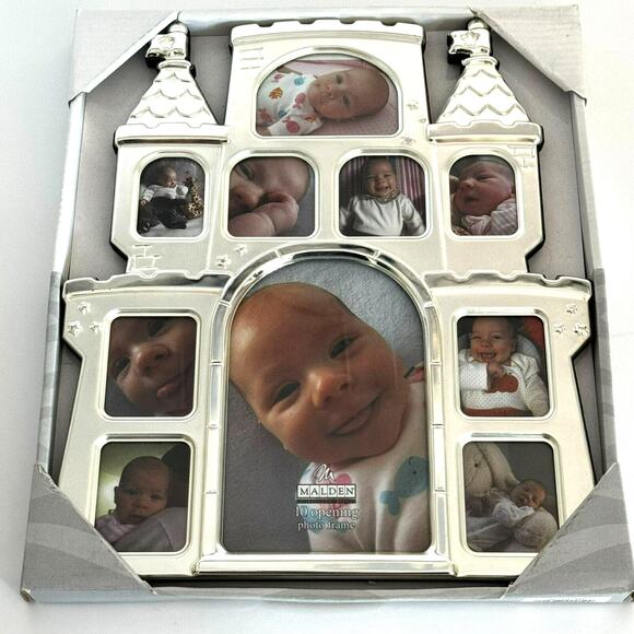 Castle Baby Pictures photo Frame NIB Silver‎ Malden International Design new - Picture 1 of 4